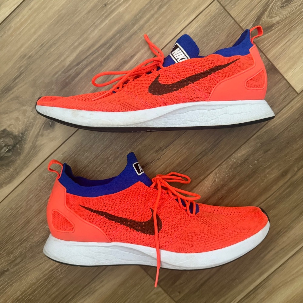 Nike Air Mariah Flyknit Racer Orange Blue Running‎ Shoes 918264-800 Men's 11.5